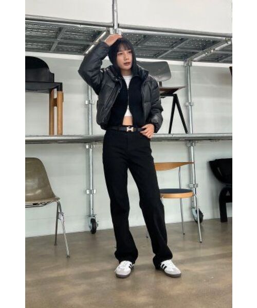 MALOUPE(マロップ)の「9106 セミワイドデニムパンツ(ブラック)(デニムパンツ・レディース・ブラック・FREE)」の7枚目の写真
