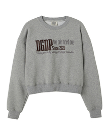 DANGLEDROP（ダングルドロップ）の「DGDP YOU NEED刺繍クロップマンツーマンメランジグレー（スウェット）」
