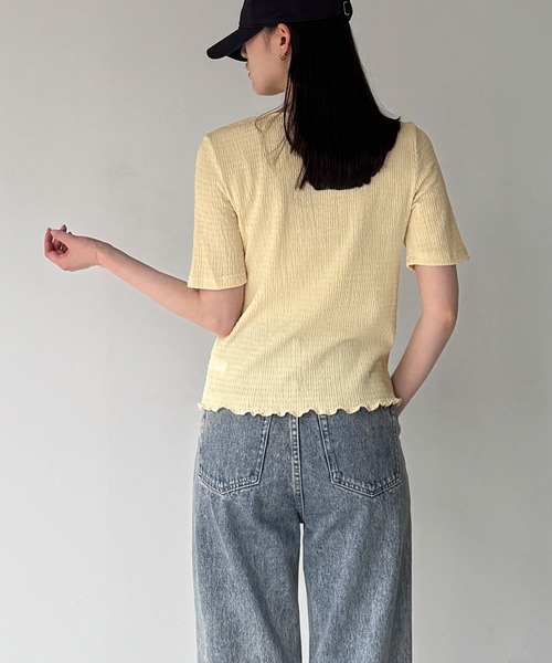 junoah(ジュノア)の「フロントリボンレイヤード半袖カットソー(Tシャツ/カットソー・レディース・ブラウン/ブラック/クリーム・LARGE/MEDIUM/SMALL)」の5枚目の写真