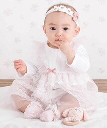 SLAP SLIP BABY（スラップスリップベビー）の「チュール花柄スカートドッキングボディミニベビー(70~80cm)（ロンパース）」