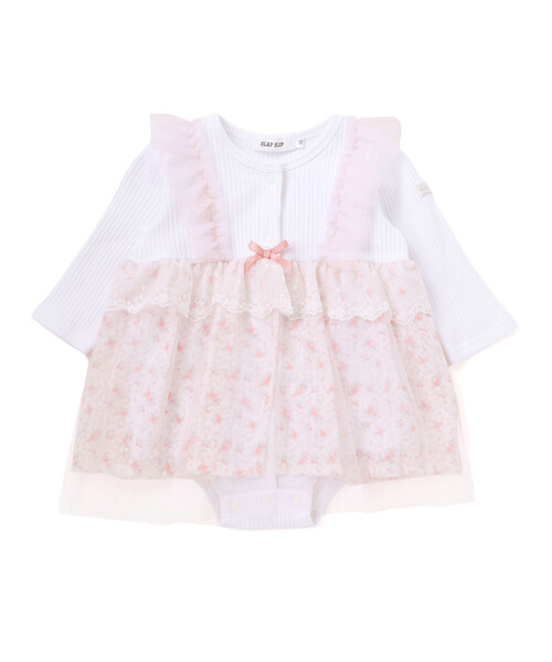 SLAP SLIP BABY（スラップスリップベビー）の「チュール花柄スカートドッキングボディミニベビー(70~80cm)（ロンパース・キッズ・イエロー/ピンク・80ｃｍ/70cm）」の5枚目の写真