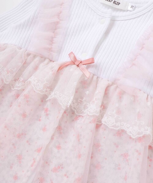 SLAP SLIP BABY（スラップスリップベビー）の「チュール花柄スカートドッキングボディミニベビー(70~80cm)（ロンパース・キッズ・イエロー/ピンク・80ｃｍ/70cm）」の7枚目の写真