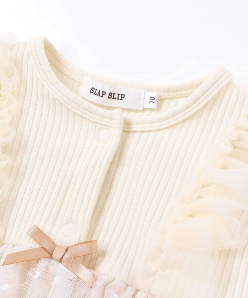 SLAP SLIP BABY（スラップスリップベビー）の「チュール花柄スカートドッキングボディミニベビー(70~80cm)（ロンパース・キッズ・イエロー/ピンク・80ｃｍ/70cm）」の9枚目の写真