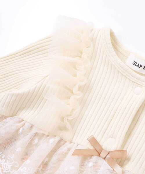 SLAP SLIP BABY（スラップスリップベビー）の「チュール花柄スカートドッキングボディミニベビー(70~80cm)（ロンパース・キッズ・イエロー/ピンク・80ｃｍ/70cm）」の10枚目の写真