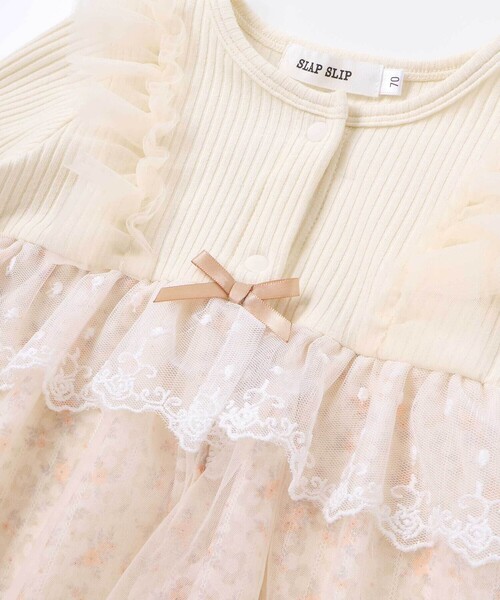 SLAP SLIP BABY（スラップスリップベビー）の「チュール花柄スカートドッキングボディミニベビー(70~80cm)（ロンパース・キッズ・イエロー/ピンク・80ｃｍ/70cm）」の11枚目の写真