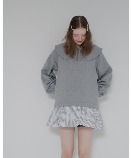 jumelle（ジュメロ）の「ドッキングセーラースウェット（パーカー・レディース・グレー・FREE）」の5枚目の写真