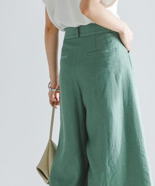Noble(ノーブル)の「《・セットアップ対応》ファジーリネンフラップフレアパンツ(スラックス・レディース・ベージュ/ホワイト/ライトグリーン・34/36/38/40)」の18枚目の写真