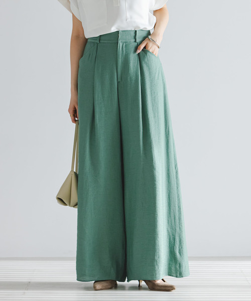 Noble(ノーブル)の「《・セットアップ対応》ファジーリネンフラップフレアパンツ(スラックス・レディース・ベージュ/ホワイト/ライトグリーン・34/36/38/40)」の22枚目の写真