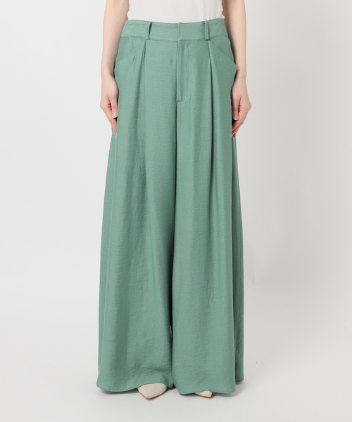 Noble(ノーブル)の「《・セットアップ対応》ファジーリネンフラップフレアパンツ(スラックス・レディース・ベージュ/ホワイト/ライトグリーン・34/36/38/40)」の13枚目の写真