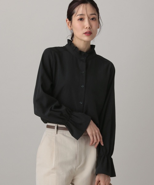 GLOBAL WORK（グローバルワーク）の「MATINEE LINE/2WAYリボンタイシャツ/632530（シャツ/ブラウス・レディース・ホワイト系その他2/ブラック/ブルー系その他・LARGE/MEDIUM）」の6枚目の写真