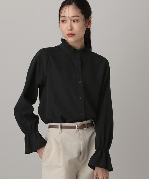 GLOBAL WORK（グローバルワーク）の「MATINEE LINE/2WAYリボンタイシャツ/632530（シャツ/ブラウス・レディース・ホワイト系その他2/ブラック/ブルー系その他・LARGE/MEDIUM）」の7枚目の写真