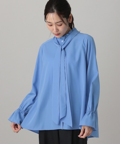 GLOBAL WORK（グローバルワーク）の「MATINEE LINE/2WAYリボンタイシャツ/632530（シャツ/ブラウス・レディース・ホワイト系その他2/ブラック/ブルー系その他・LARGE/MEDIUM）」の10枚目の写真