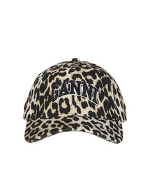 GANNI | WASHED COTTON CANVAS CAP LEO EMB(キャップ)