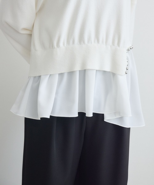 KATHARINE ROSS(キャサリンロス)の「【KATHARINE ROSS】メタルボールアシメプルオーバー(ニット/セーター・レディース・ブラック/オフホワイト・FREE)」の19枚目の写真
