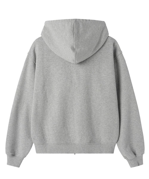 OY ロゴ ジップパーカー グレー 韓国ストリート フーディー OY/オーワイ』RAW PATCH HOODIE ZIP UP/ローパッチジップアップ
