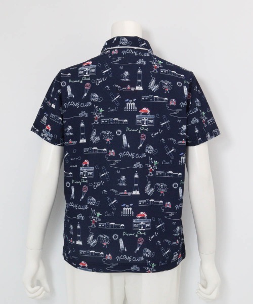 Picone CLUB(ピッコーネクラブ)の「総柄プリントUVポロシャツ(ポロシャツ・レディース・ブルー/ホワイト/ネイビー/イエロー・13号/11号/9号)」の15枚目の写真