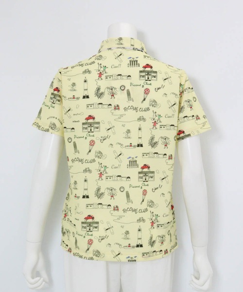 Picone CLUB(ピッコーネクラブ)の「総柄プリントUVポロシャツ(ポロシャツ・レディース・ブルー/ホワイト/ネイビー/イエロー・13号/11号/9号)」の17枚目の写真