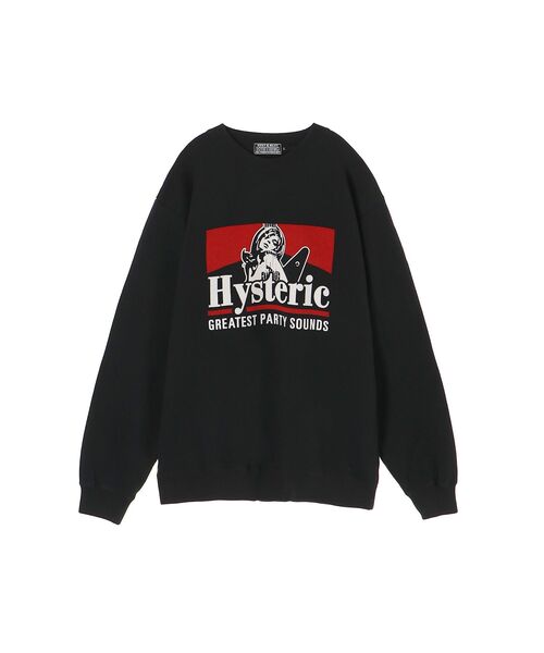 HYSTERIC GLAMOUR（ヒステリックグラマー）の「GREATEST PARTY SOUNDS スウェット（スウェット・メンズ・トップグレー/ブラック/ネイビー・LARGE/MEDIUM/SMALL/X-LARGE）」の2枚目の写真