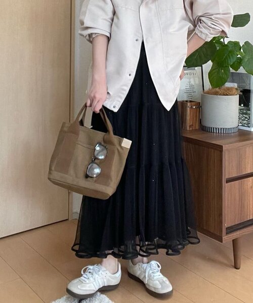 continuer de NICE CLAUP(コンティニューデナイスクラップ)の「【2026SS】キラキララメチュールスカート(スカート・レディース・アイボリー/ブラック/グレー/チャコールグレー・FREE)」の20枚目の写真