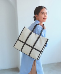 Breath TOPKAPI（ブレストプカピ）の「【Breath TOPKAPI】FRAME フレーム レザーベルト スクエア トートバッグ　A4 / 軽量（トートバッグ）」