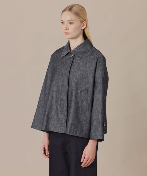 MACKINTOSH LONDON（マッキントッシュ ロンドン）の「【ROSLEY/ロズリー】デニムステンカラーショートコート（ステンカラーコート・レディース・ネイビー・38）」の7枚目の写真