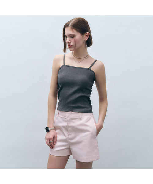 MONGDOL(モンドル)の「リブドベーシックコットンスリーブレスMDTS079_4 Colors(Tシャツ/カットソー・レディース・スカイブルー/ブラック/チャコールグレー/ホワイト・SMALL/MEDIUM)」の3枚目の写真