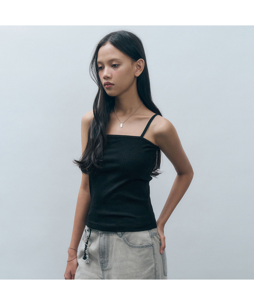 MONGDOL(モンドル)の「リブドベーシックコットンスリーブレスMDTS079_4 Colors(Tシャツ/カットソー・レディース・スカイブルー/ブラック/チャコールグレー/ホワイト・SMALL/MEDIUM)」の2枚目の写真