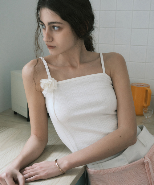 MONGDOL(モンドル)の「リブドベーシックコットンスリーブレスMDTS079_4 Colors(Tシャツ/カットソー・レディース・スカイブルー/ブラック/チャコールグレー/ホワイト・SMALL/MEDIUM)」の7枚目の写真