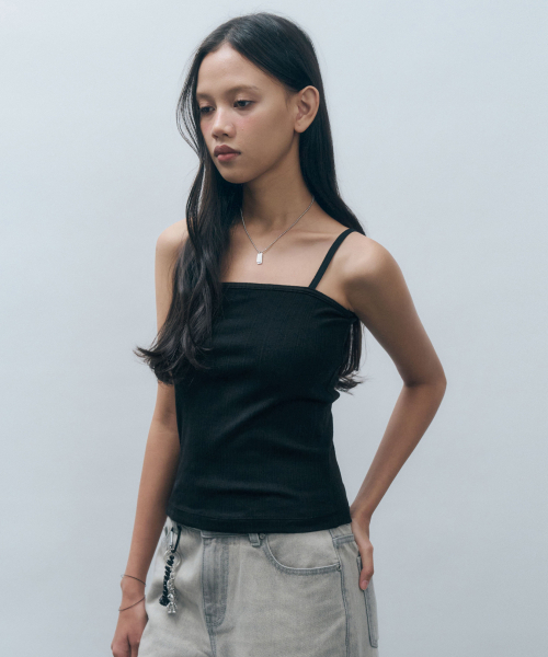MONGDOL(モンドル)の「リブドベーシックコットンスリーブレスMDTS079_4 Colors(Tシャツ/カットソー・レディース・スカイブルー/ブラック/チャコールグレー/ホワイト・SMALL/MEDIUM)」の10枚目の写真