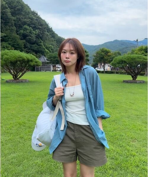 MONGDOL(モンドル)の「リブドベーシックコットンスリーブレスMDTS079_4 Colors(Tシャツ/カットソー・レディース・スカイブルー/ブラック/チャコールグレー/ホワイト・SMALL/MEDIUM)」の18枚目の写真