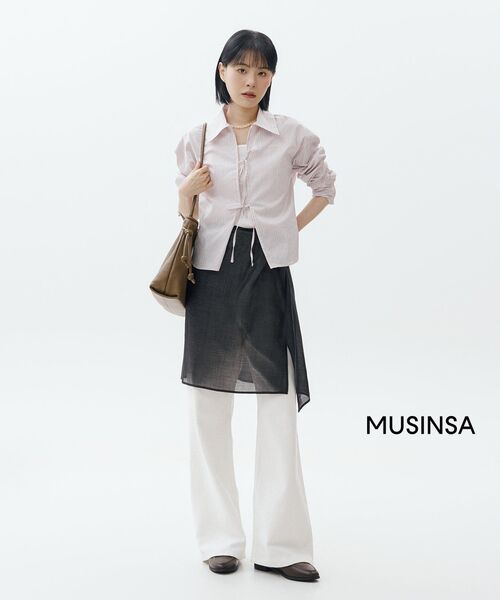 MONGDOL(モンドル)の「リブドベーシックコットンスリーブレスMDTS079_4 Colors(Tシャツ/カットソー・レディース・スカイブルー/ブラック/チャコールグレー/ホワイト・SMALL/MEDIUM)」の5枚目の写真