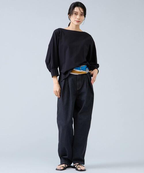 Liesse(リエス)の「ミニ裏毛プルオーバー(Tシャツ/カットソー・レディース・ブラック/ホワイト/モカ・FREE)」の8枚目の写真