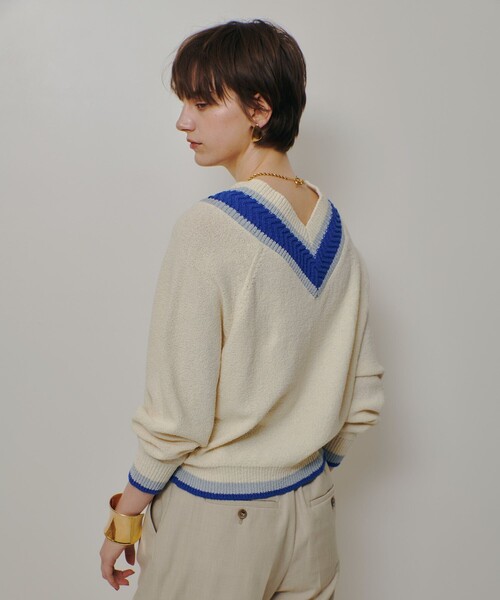 allureville（アルアバイル）の「コットンブークレーチルデンニット（ニット/セーター・レディース・ブルー系その他/ブラック系その他・2）」の5枚目の写真