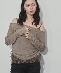 ENVYM | スラブトップス&ヘムレースキャミSET(Tシャツ/カットソー)