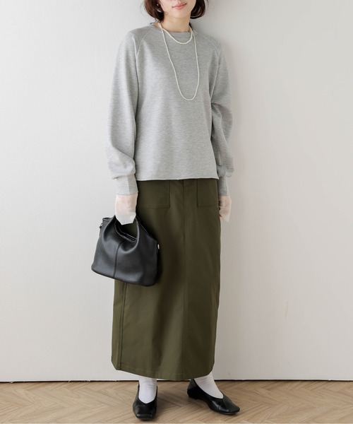 AMELY(エミリー)の「ベイカーロングスカート(スカート・レディース・カーキ/ブラック/キナリ/ベージュ・L/M)」の16枚目の写真