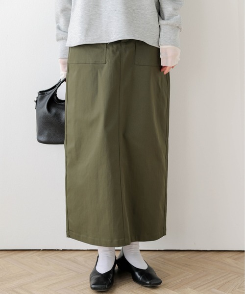 AMELY(エミリー)の「ベイカーロングスカート(スカート・レディース・カーキ/ブラック/キナリ/ベージュ・L/M)」の19枚目の写真