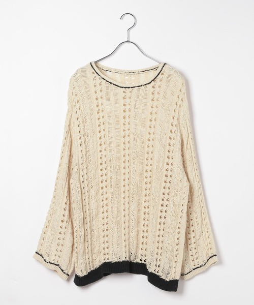 LEPSIM（レプシィム）の「5ゲージテープヤーン長袖プルオーバー　647485（ニット/セーター・レディース・ブラック/レッド/ナチュラル・FREE）」の3枚目の写真