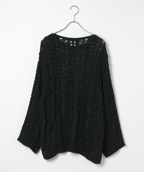 LEPSIM（レプシィム）の「5ゲージテープヤーン長袖プルオーバー　647485（ニット/セーター・レディース・ブラック/レッド/ナチュラル・FREE）」の2枚目の写真