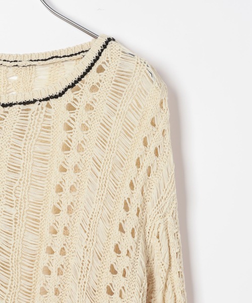 LEPSIM（レプシィム）の「5ゲージテープヤーン長袖プルオーバー　647485（ニット/セーター・レディース・ブラック/レッド/ナチュラル・FREE）」の6枚目の写真