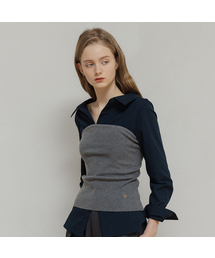 Bustier layered knit Top