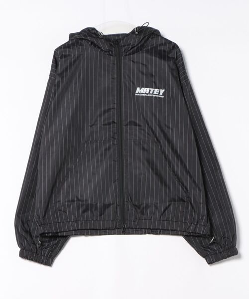 Revo.（レボ）の「【8色展開】総柄 ワンポイント ロゴ刺繍 ダブルジップ ナイロン フードブルゾン チェック/カモフラ/レオパード/ストライプ【UNISEX】（ナイロンジャケット・メンズ・ネイビー/カモフラージュ/ストライプ/ブラック/ライトブルー/ブラウン/レッド/レオパード・M/L）」の8枚目の写真