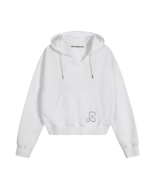 Rest&Recreation(レストアンドレクリエーション)の「V-NECK CROPPED HOODIE - WHITE(パーカー・レディース・その他・ONE)」の1枚目の写真