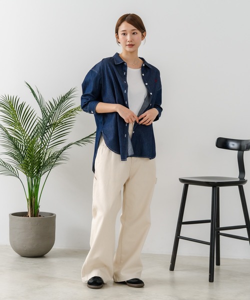 U.S. POLO ASSN.(ユーエスポロアッスン)の「【U.S. POLO ASSN./ユーエスポロアッスン】【サラッと軽い4.5ozデニム】7分袖シャツ ワンポイントロゴ刺繍 薄手・高通気 春夏クリーンカジュアル(シャツ/ブラウス・レディース・インディゴブルー/ブルー・LARGE/MEDIUM)」の19枚目の写真