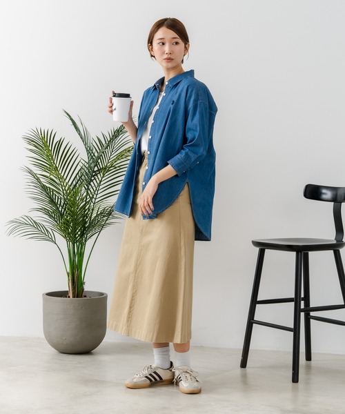 U.S. POLO ASSN.(ユーエスポロアッスン)の「【U.S. POLO ASSN./ユーエスポロアッスン】【サラッと軽い4.5ozデニム】7分袖シャツ ワンポイントロゴ刺繍 薄手・高通気 春夏クリーンカジュアル(シャツ/ブラウス・レディース・インディゴブルー/ブルー・LARGE/MEDIUM)」の11枚目の写真