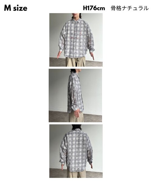 CPCM(シーピーシーエム)の「シアージャガード総柄プリントシャツ(シャツ/ブラウス・レディース・ネイビー/イエロー/アイボリー・MEDIUM/LARGE)」の5枚目の写真