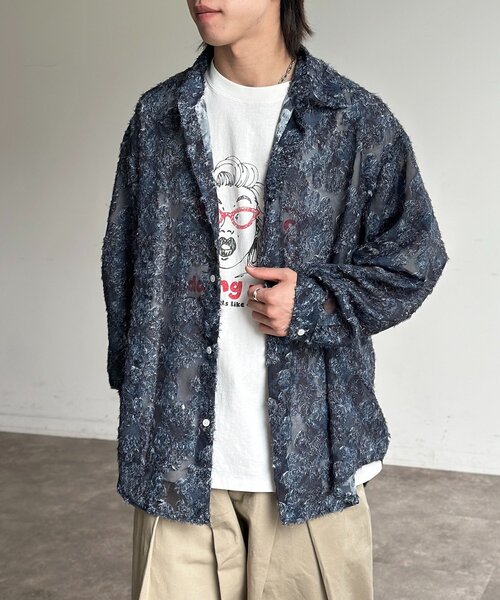 CPCM(シーピーシーエム)の「シアージャガード総柄プリントシャツ(シャツ/ブラウス・レディース・ネイビー/イエロー/アイボリー・MEDIUM/LARGE)」の12枚目の写真