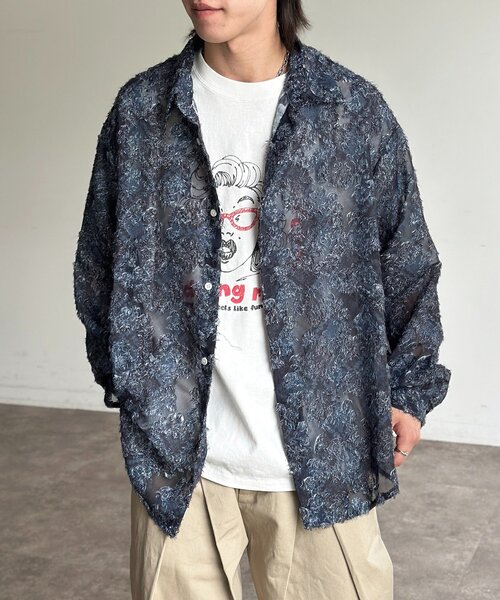 CPCM(シーピーシーエム)の「シアージャガード総柄プリントシャツ(シャツ/ブラウス・レディース・ネイビー/イエロー/アイボリー・MEDIUM/LARGE)」の16枚目の写真