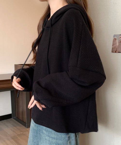 SallyLunn(サリーラン)の「リブフーディープルオーバー(パーカー・レディース・ホワイト/ブラック・LARGE/MEDIUM)」の17枚目の写真