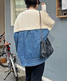 un dix cors | デニムコンビニットジップカーデ(カーディガン/ボレロ)