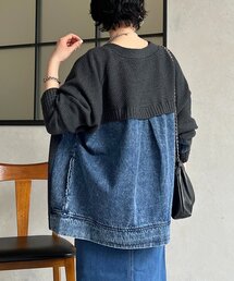 un dix cors | デニムコンビニットジップカーデ(カーディガン/ボレロ)